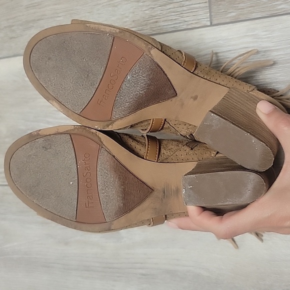 Franco Sarto Fina Tan Suede Booties Size 6 1/2 - Picture 9 of 9